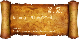 Makonyi Richárd névjegykártya